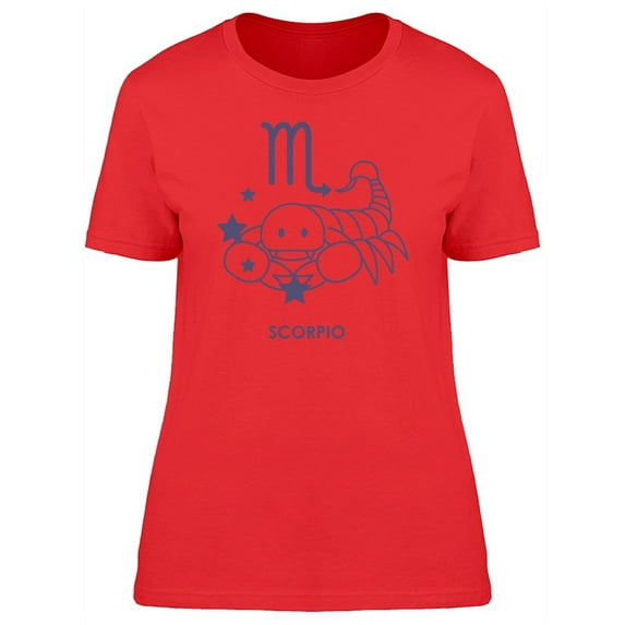 Cool Scorpio Zodiac Doodle T-Shirt Women -Image by Shutterstock, Female x-Large