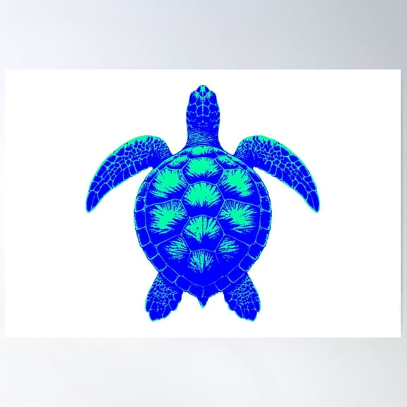 Cool Sea Turtle Poster Wall Art, Modern Wall Decor For Living Room Bedroom, 8x12 UNFRAMED