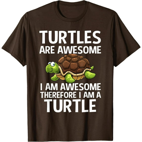 Cool Sea Turtle Tortoise Lover Turtle Animal Unisex T-Shirt for Men Women Kids Toddler,Dark Chocolate Color,Size M