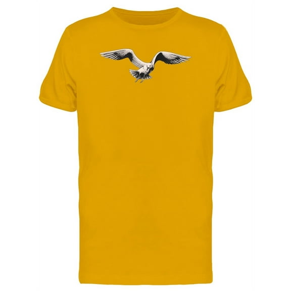 Cool Seagull Flying Sketch T-Shirt Men -Image by Shutterstock, Male x-Large