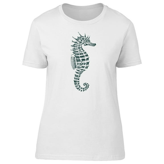 Cool Seahorse Marine Life Sketch T-Shirt Men -Image by Shutterstock, Male Medium