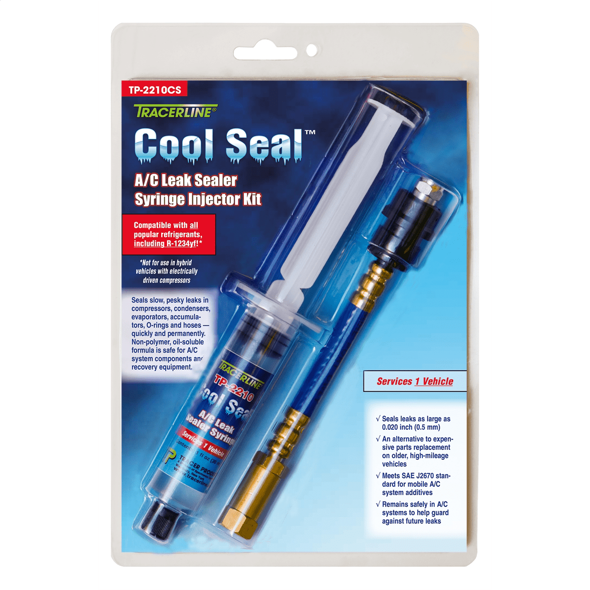 TRACERLINE TP2210CS COOL SEAL Air Conditioner Leak Sealer Injector Syringe Kit