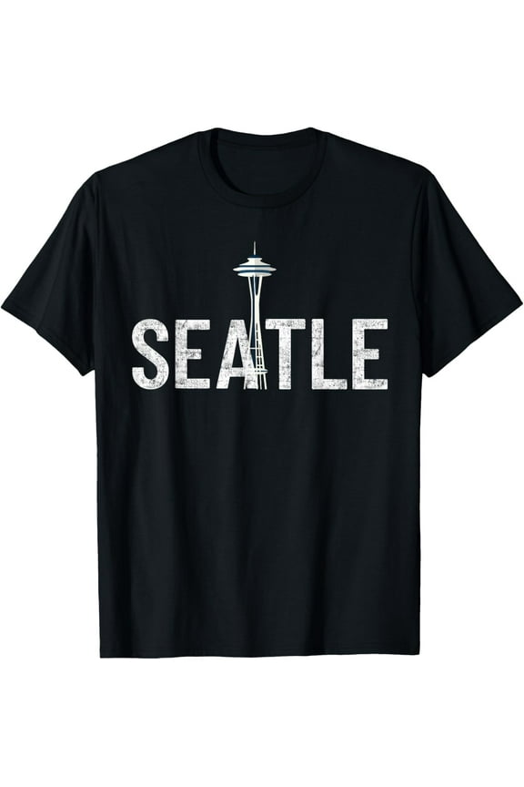 Cool Seattle Space Needle Traveler Souvenir Washington Gift T-ShirtMen and women, Black T-shirt, size: Extra large