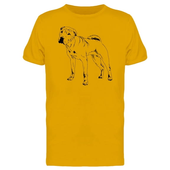 Cool Shar Pei Dog Sketch Tee Men's -Image by Shutterstock