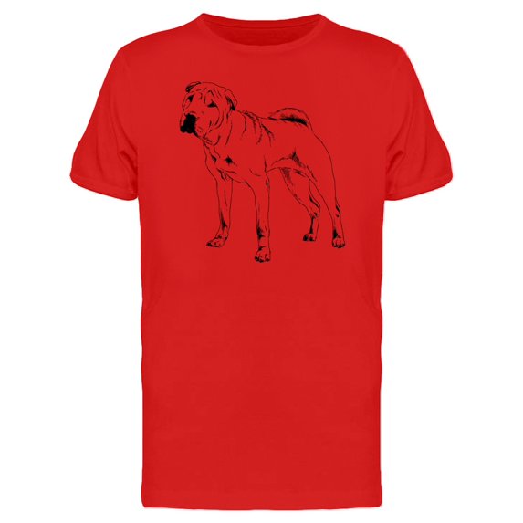 Cool Shar Pei Dog Sketch Tee Men's -Image by Shutterstock