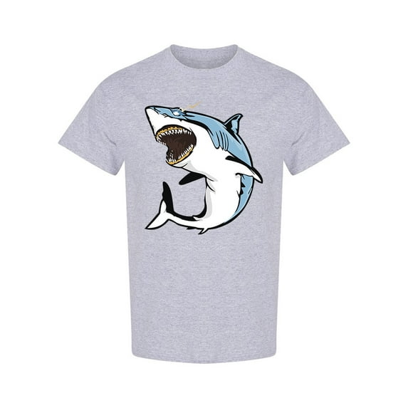 Cool Shark Mascot T-Shirt Men -Image by Shutterstock, Male Large