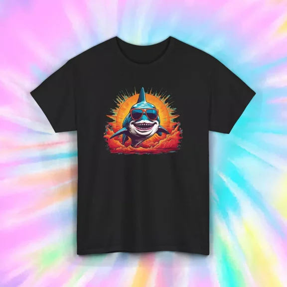 Cool Shark T-Shirt, Funny Shark Graphic, Summer Beachwear Shirt