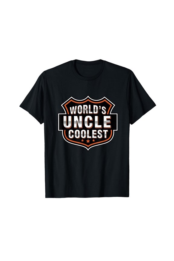 Cool Shield Design T-Shirt for World's Coolest Uncle - Perfect Father's Day Gift