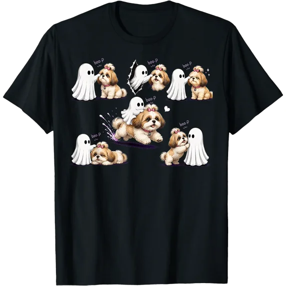 Cool Shih Tzu Boo P Ghost Nose Boop Halloween Costume T-Shirt - Walmart.com