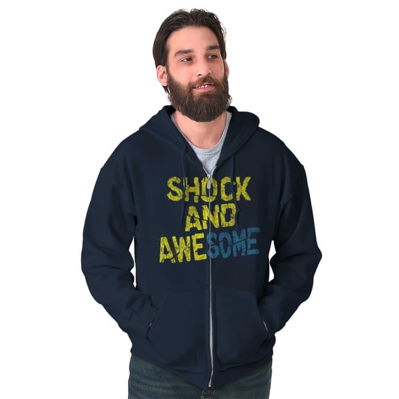 Cool Shock and Awesome Attitude Men's Big & Tall Graphic Zip Up Hoodie Brisco Brands 4X