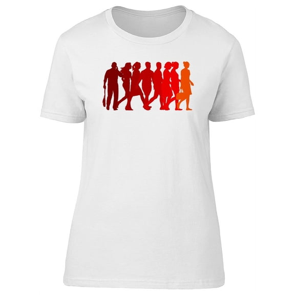 Cool Shopping People Silhouettes T-Shirt Women -Image by Shutterstock, Female Medium