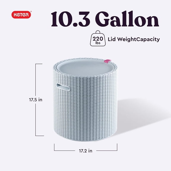 Cool Side Table Cooler 3 in 1 Outdoor  Table and Ice Chest Storage, Ideal Hot Tub Table, Decor and Outdoor  Bar, Portable Bar, Grey