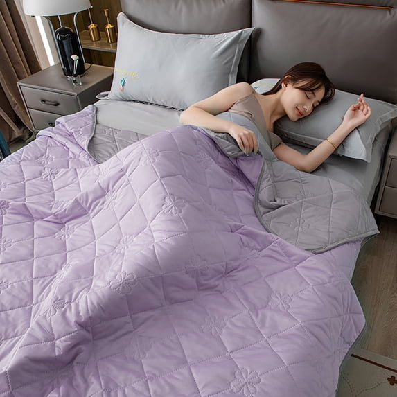 Cool Silk Summer Quilt, Wuztai 100% Cotton Thin Conditioning Quilt Washable, Lightweight Breathable Blanket for Air Conditioning Bedroom Living Room with Fade-Resistant Design