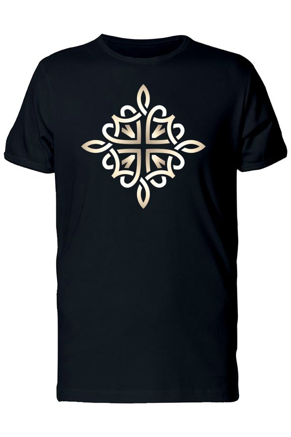 Cool Silver Snowflake Pattern T-Shirt Men -Image by Shutterstock, Male Medium