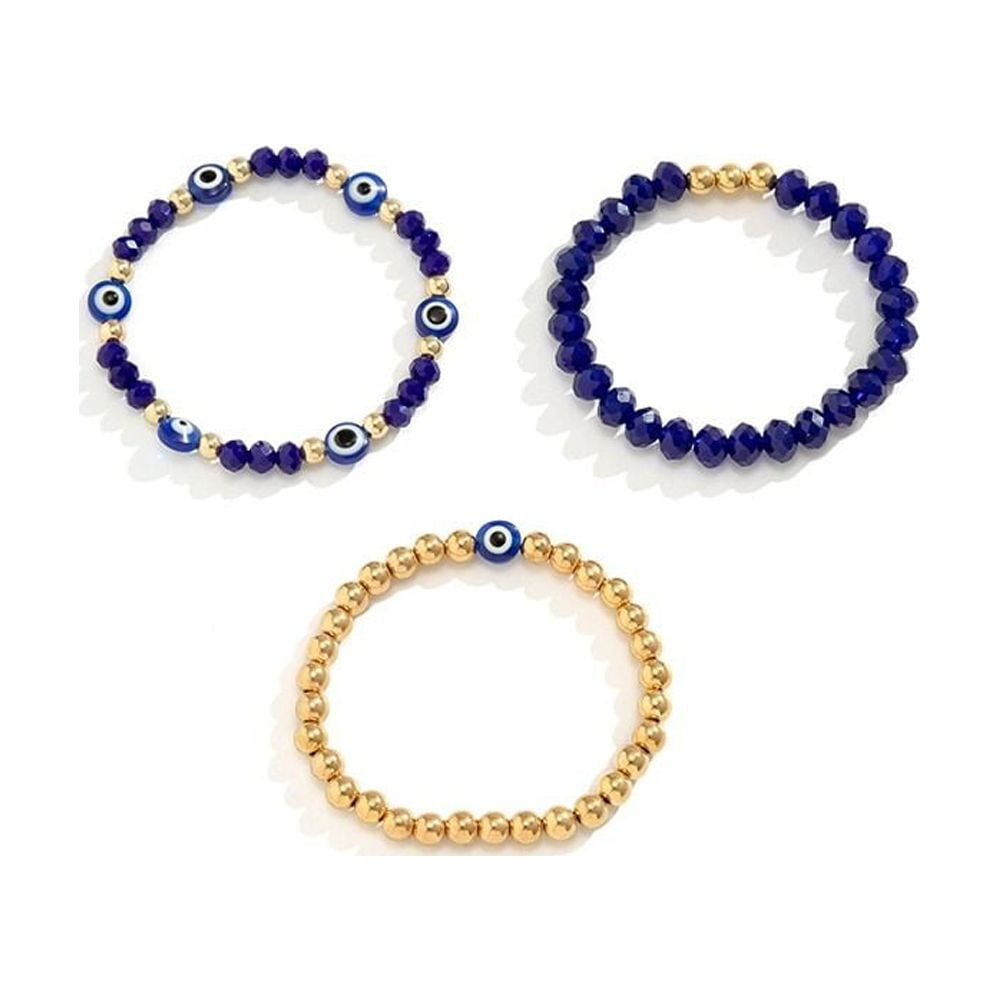 Hand-Knotted Gemstone Macrame Bracelets (Set of 5), 'Simply Chill