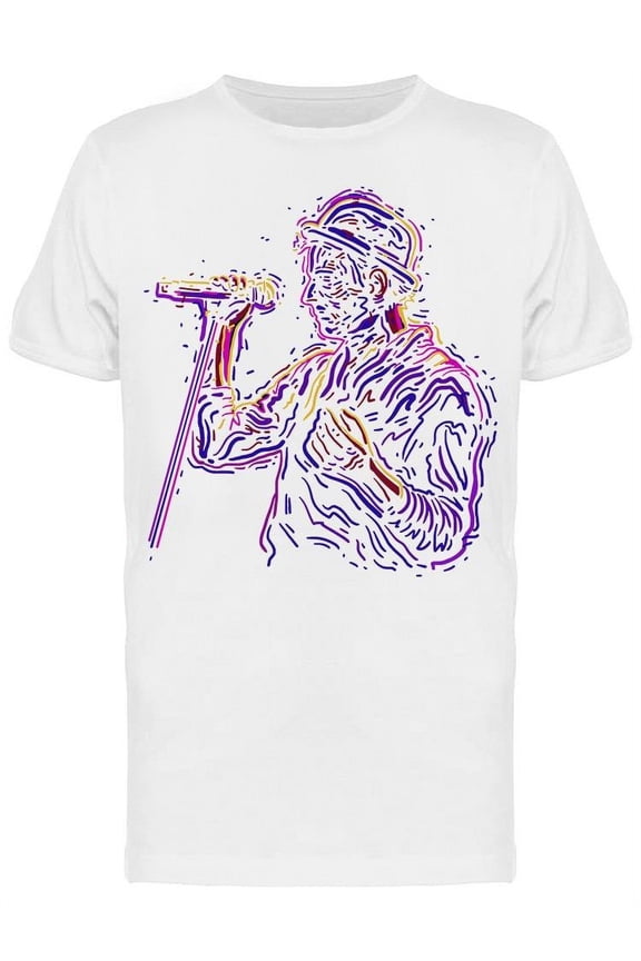 Cool Singer Man T-Shirt Men -Image by Shutterstock Men T-Shirt, Male Medium