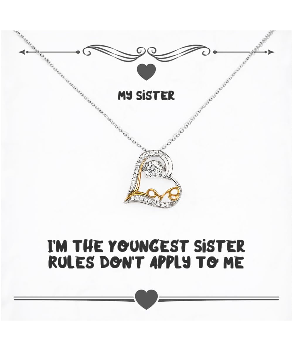Cool Sister Gifts, I'm The Youngest Sister Rules Don't Apply To Me, Birthday Love Dancing Necklace For Sister from Sister, Sister love, Sister necklace, Sister jewelry, Sister dancing
