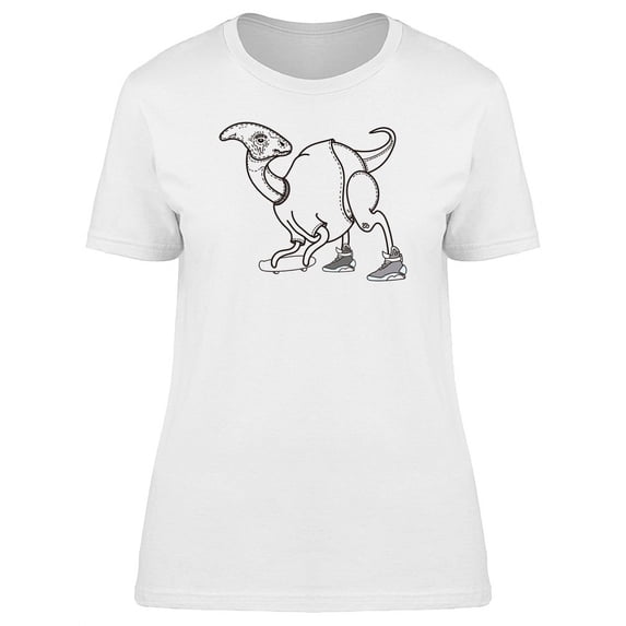 Cool Skateboard Dinosaur T-Shirt Women -Image by Shutterstock, Female Medium