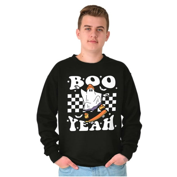 Cool Skateboarding Ghost Boo Yeah Sweatshirt for Men or Women Brisco Brands X