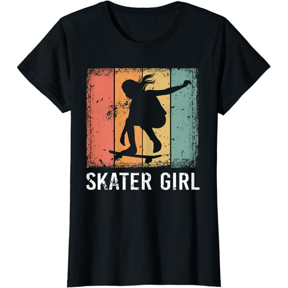 Cool Skater Art Women Girls Skateboarding Skateboard Skating T-Shirt