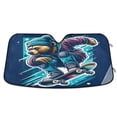 thumbnail image 1 of Cool Skater Bear Car Windshield Sun Shade Foldable Car Front Window Visor Heat and UV Protection 55x27.6, 1 of 8