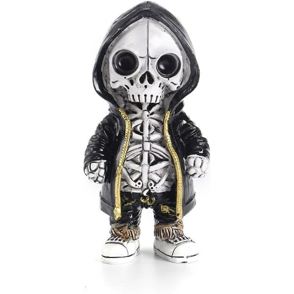 Cool Skeleton Figurines Halloween Skeleton Action Figure Cute Skull Statue Decor Dwarf Resin Crafts Collectible Home Office Decor
