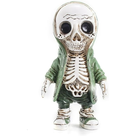 Cool Skeleton Figurines Halloween Skeleton Action Figure Cute Skull Statue Decor Dwarf Resin Crafts Collectible Home Office Decor