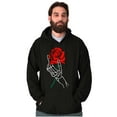 thumbnail image 1 of Cool Skeleton Hand Holding a Rose Unisex Plus Fleece Graphic Hoodie Brisco Brands 3X, 1 of 6