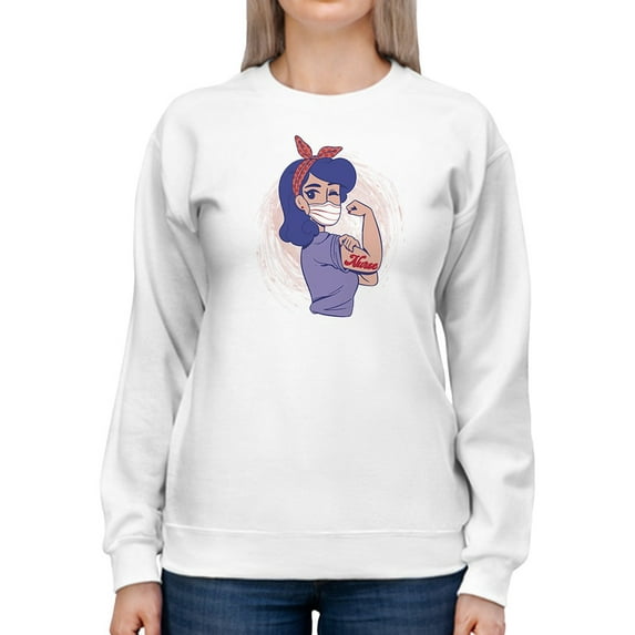 Cool Sketch Strong Woman Sweatshirt Women -GoatDeals Designs, Female Large