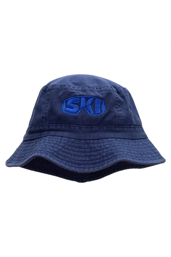 Cool Ski Embroidered Pigment Dyed Bucket Hat - Denim OSFM