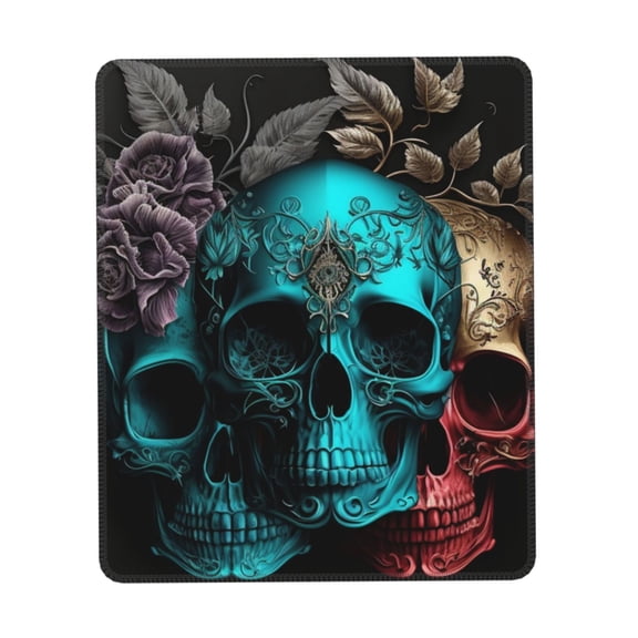 Cool Skulls Gothic Day Of The Dead Gaming Mouse Pad 7 x 8.6 in Rectangle Computer Mousepad Mat Non-Slip Rubber Base for Office Laptop PC
