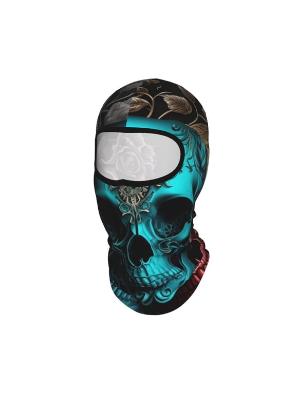 Cool Skulls Gothic Day Of The Dead Unisex Balaclava Ski Mask Full Face Cover for Cold Weather & UV Protection, Breathable Cooling Helmet Liner
