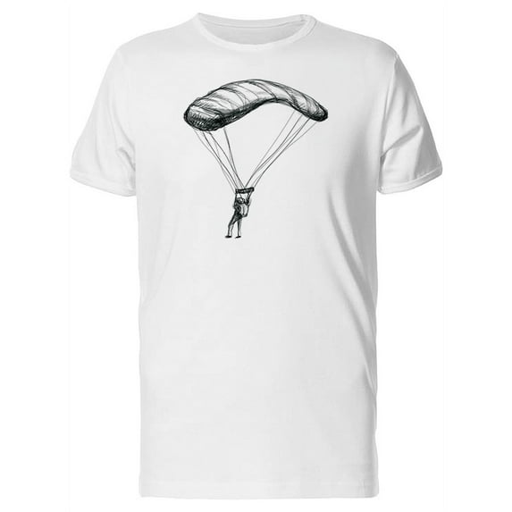 Cool Skydiving Sketch T-Shirt Men -Image by Shutterstock, Male Large