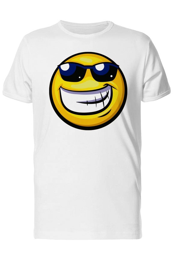 Cool Smiley With Sunglasses T-Shirt Men -Image by Shutterstock, Male Medium