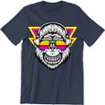thumbnail image 1 of Cool Smiling Chimpanzee Wearing Sunglasses Headphone Men's Music Lover Tee Shirt, 1 of 4