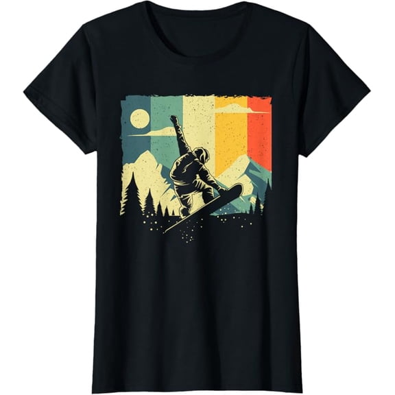 Cool Snowboarding Design for Men Women Vintage Snowboarder T-Shirt, Suitable for both men and women, versatile for daily use