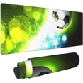 thumbnail image 1 of Cool Soccer Ball Printed Mouse Pad, Oversized Game Mouse Pad with Stitched Edge and Non-Slip Rubber Base, Desk Pad, Writing Pad, 1 of 7