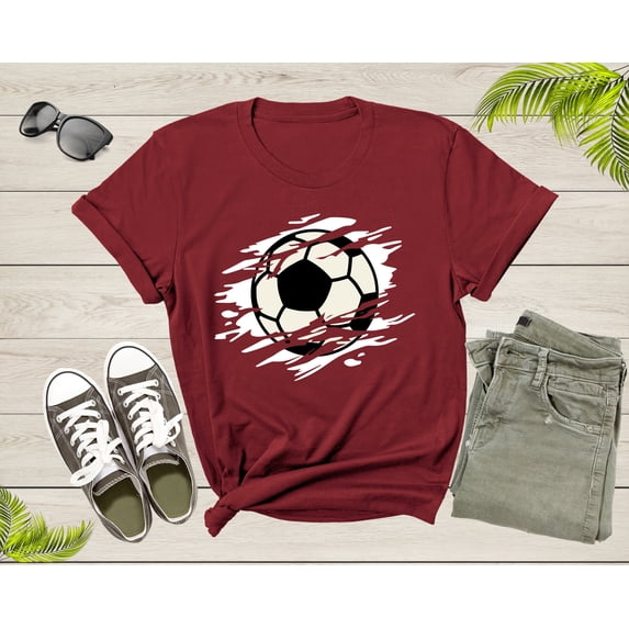 Cool Soccer Ball Silhouette Soccer Sports Team Games T-Shirt Soccer Player Gift T Shirt for Men Women Kids Boys Girls Soccer Graphic Tshirt