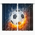 thumbnail image 1 of Cool Soccer Bedroom Window Curtains More Thick And Blockout,Football Sports Theme Living Room Decor Drapes,Fire Ice Water Ball Girls Blackout 2 Panel Set,Rod Pocket 41" Wx63 L, 1 of 6