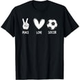 thumbnail image 1 of Cool Soccer For Men Women Peace Love Football Sports Lovers T-Shirt, 1 of 3