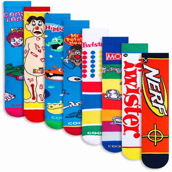 Cool Sock – Board Game 8-Pack Crew Socks Bundle for Big Kids – Official Gaming Collection – Soft