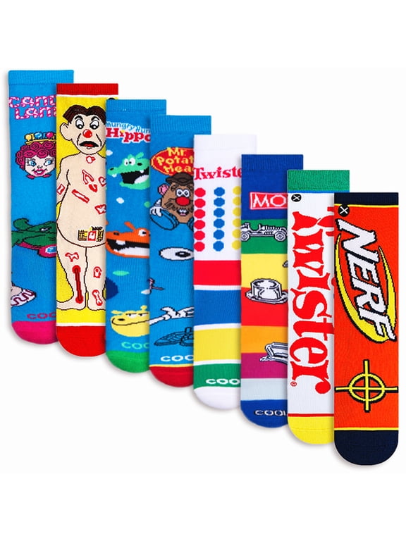 Cool Sock – Board Game 8-Pack Crew Socks Bundle for Big Kids – Official Gaming Collection – Soft