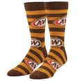 thumbnail image 1 of Cool Socks – A&W Root Beer Stripes Crew Socks – Official Licensed Novelty Unisex Socks – Large Size, 1 of 6