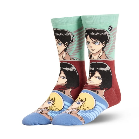 Cool Socks – Attack on Titan Scouts Mash-Up Crew Socks – Size Large for Men & Women – Official Anime