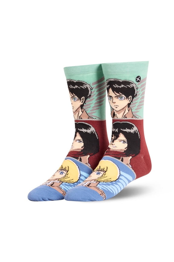 Cool Socks  Attack on Titan Scouts Mash-Up Crew Socks  Size Large for Men & Women  Official Anime