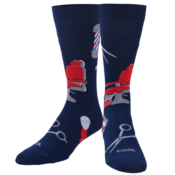 Cool Socks Barber Shop Career Work Crew Socks, Size Large