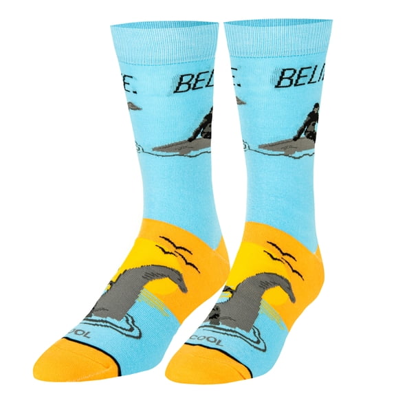 Cool Socks Believe Novelty Funny Cool Crew Socks, Size Large