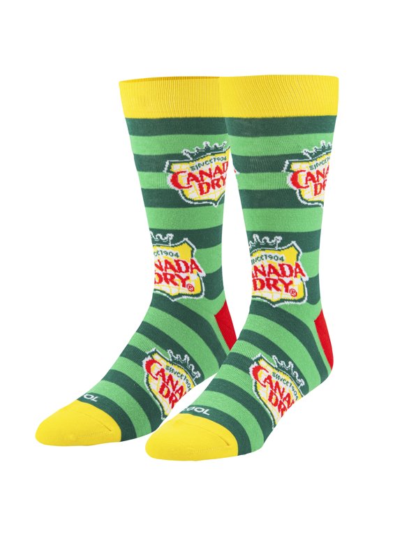 Canada Dry Soda Pop Crew Socks, Size Large
