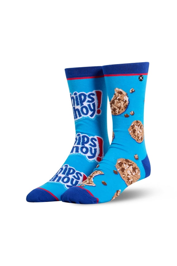 Cool Socks Chips Ahoy! Split Crew Socks Size Large for Men & Women Crunchy Cookie Graphic