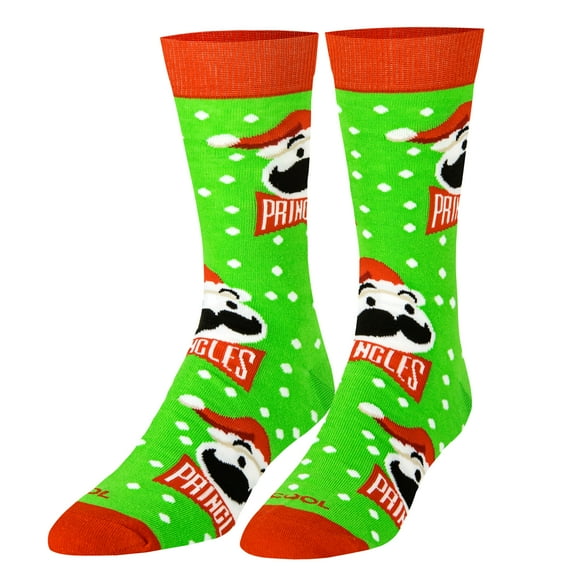 Cool Socks, Christmas Holiday Socks for Men, Fun Print, Pringles Chips, Adult